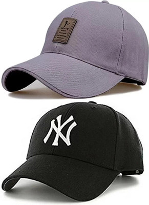 ZSAN Self Design, Solid Sports/Regular Cap Cap(Pack of 2)