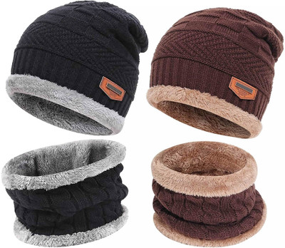 Coser Solid Beanie Cap(Pack of 2)