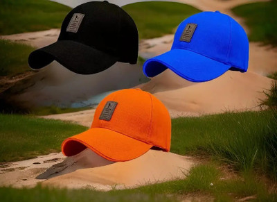 CLASSYMESSI Printed, Self Design, Solid Sports/Regular Cap Cap(Pack of 3)