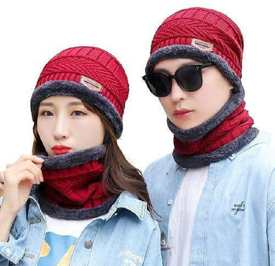 PinKit Solid Beanie Cap(Pack of 2)