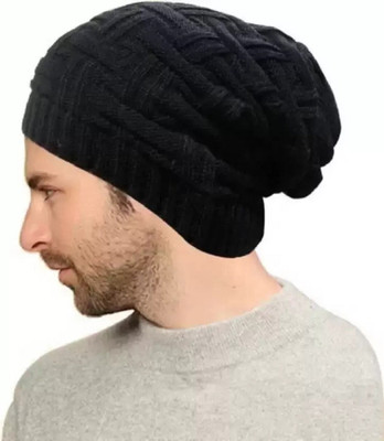 Amience Woven, Embroidered, Self Design Beanie Cap(Pack of 3)