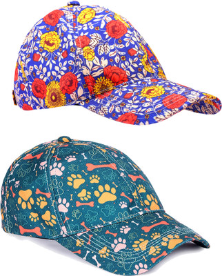 Knotyy Printed, Self Design, Solid Sports/Regular Cap Cap(Pack of 2)