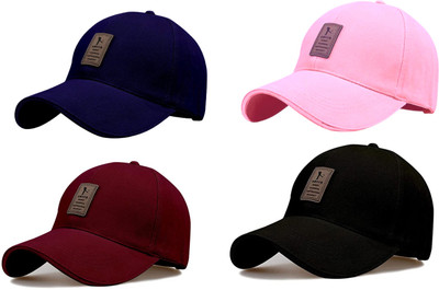 CLASSYMESSI Solid Sports/Regular Cap Cap(Pack of 4)