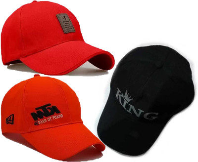 blutech Solid, Self Design, Embroidered Sports/Regular Cap Cap(Pack of 3)