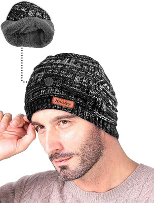 Knotyy Self Design Beanie Cap