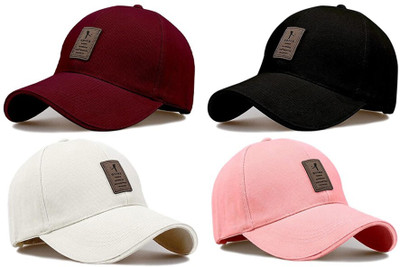 CLASSYMESSI Solid Sports/Regular Cap Cap(Pack of 4)