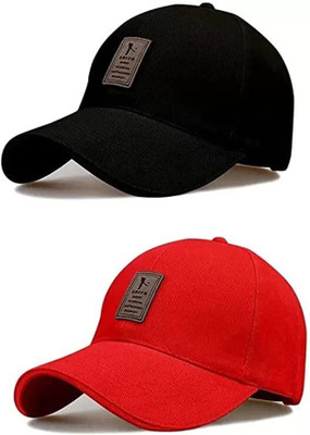 selloria Self Design, Solid Sports/Regular Cap Cap(Pack of 2)