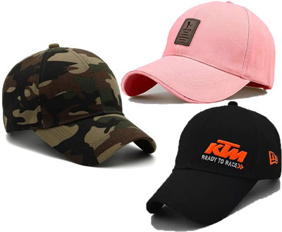 cap world Solid, Self Design, Embroidered Sports/Regular Cap Cap(Pack of 3)