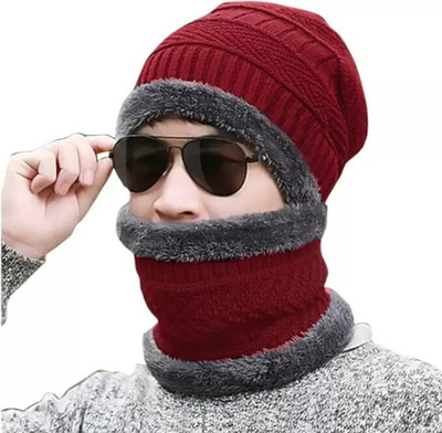 thriftkart Self Design Beanie Cap(Pack of 2)