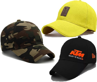 CLASSYMESSI Solid, Self Design, Embroidered Sports/Regular Cap Cap(Pack of 3)