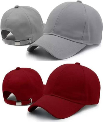 pawan_co Solid Sports/Regular Cap Cap(Pack of 2)