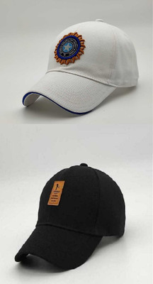 LUSHORA Self Design, Solid Sports/Regular Cap Cap(Pack of 2)