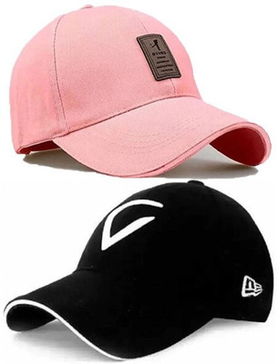 selloria Solid, Self Design, Embroidered Sports/Regular Cap Cap(Pack of 2)