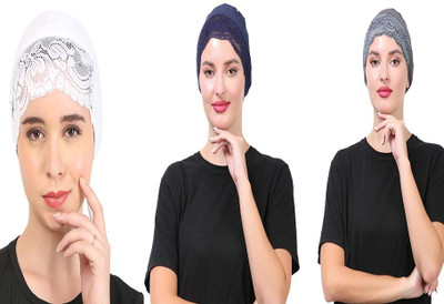 EnviUs Solid Skull Cap Cap(Pack of 3)