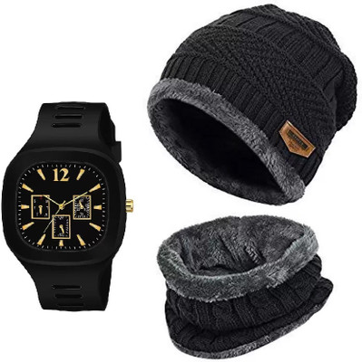 MONI FIY Embroidered Beanie Cap(Pack of 2)