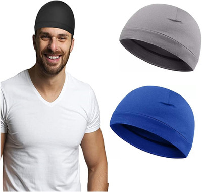Caiuse Self Design Skull Cap Cap(Pack of 3)