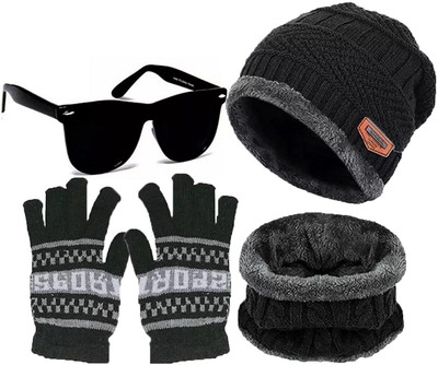 FLEXCY Beanie Cap(Pack of 3)