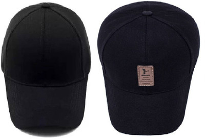 Welim Self Design, Applique, Solid Sports/Regular Cap Cap(Pack of 2)