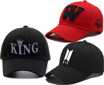 ILLARION Solid, Self Design, Embroidered Sports/Regular Cap Cap(Pack of 3)