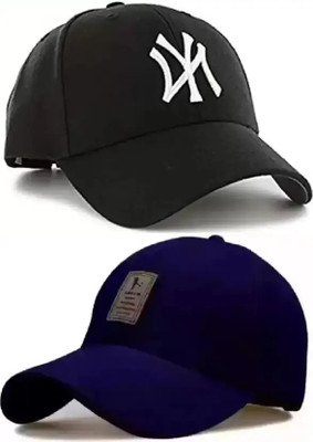 cap world Embroidered, Self Design, Solid, Printed Sports/Regular Cap Cap(Pack of 2)
