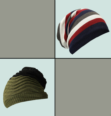 Diversify Solid Beanie Cap(Pack of 2)