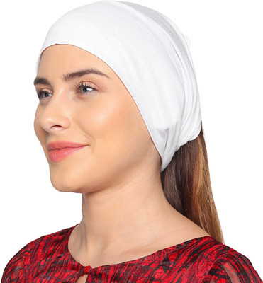 MONATI Solid Women’s Underscarf Tube Type Four Way Stretchable White Hijab Cap Solid Skull Cap Cap