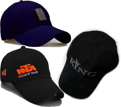 blutech Solid, Self Design, Embroidered Sports/Regular Cap Cap(Pack of 3)