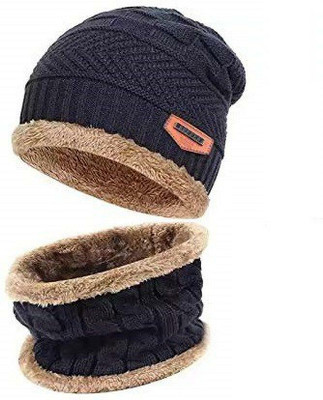 VVK Self Design Beanie Cap(Pack of 2)