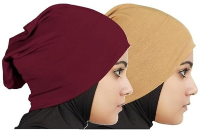 HEENA HOSIERY Solid Skull Cap Cap(Pack of 2)