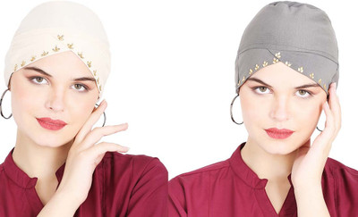 Hijabi Mam Self Design Skull Cap Cap(Pack of 2)