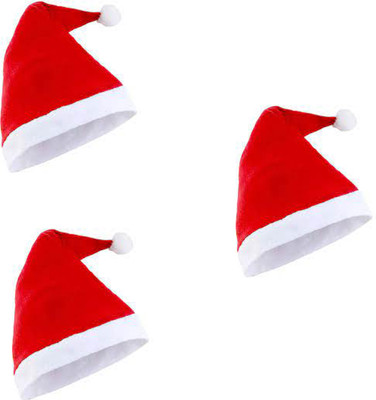 SRK CREATION Santa Cap Cap(Pack of 3)