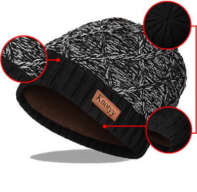 Knotyy Self Design Beanie Cap