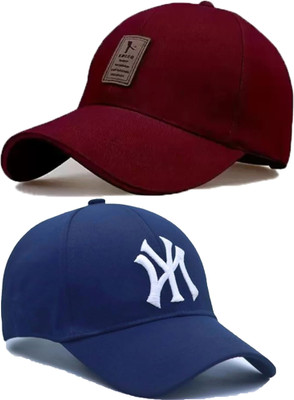 ILLEARION Solid, Self Design, Embroidered Sports/Regular Cap Cap(Pack of 2)