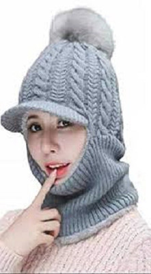 Jubination Self Design Beanie Cap