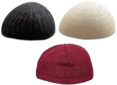 ONE RELIGIOUS ST Solid Prayer Cap Cap(Pack of 3)