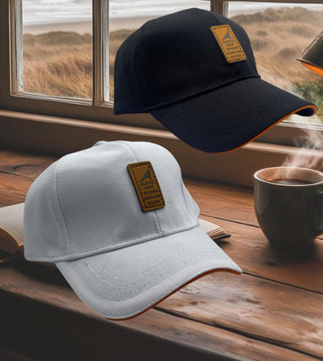 ALAMOS Printed, Self Design, Solid Sports/Regular Cap Cap(Pack of 2)