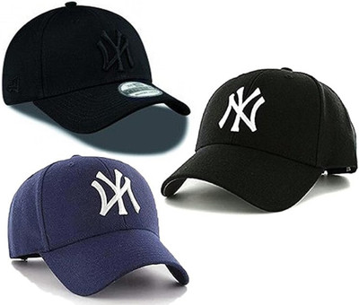 CLASSYMESSI Solid, Self Design, Embroidered Sports/Regular Cap Cap(Pack of 3)