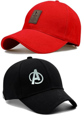 cap world Solid, Self Design Sports/Regular Cap Cap(Pack of 2)