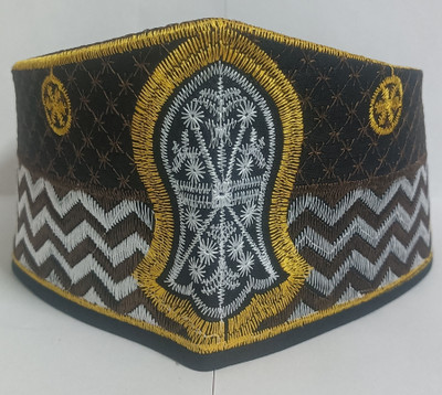 Barkati Embroidered, Woven Prayer Cap Cap
