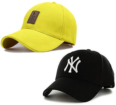 cap world Solid, Self Design, Embroidered Sports/Regular Cap Cap(Pack of 2)