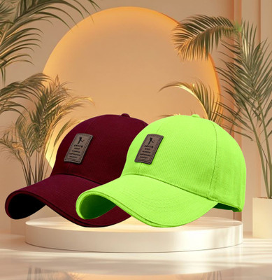 Edixo Self Design Sports/Regular Cap Cap(Pack of 2)