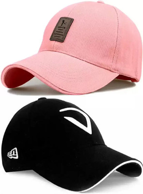 M John's Embroidered, Solid, Self Design Sports/Regular Cap Cap(Pack of 2)