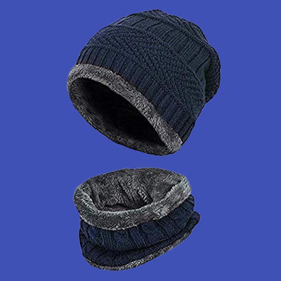 vactly Solid, Striped, Woven Monkey Cap Cap(Pack of 2)