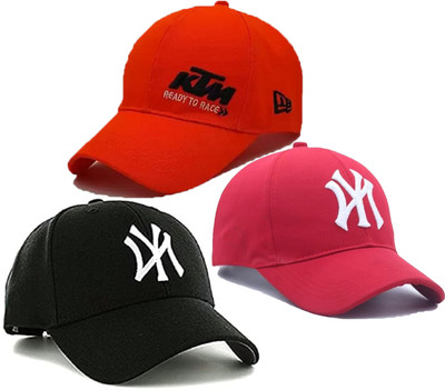 CLASSYMESSI Solid, Self Design, Embroidered Sports/Regular Cap Cap(Pack of 3)
