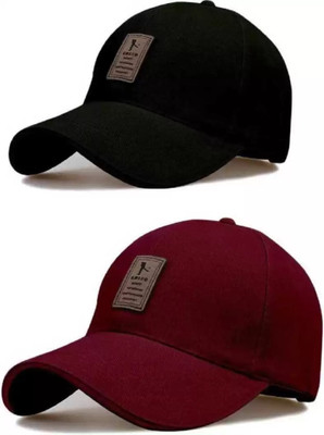 BAYEMA Solid Sports/Regular Cap Cap(Pack of 2)