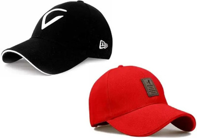 CLASSYMESSI Embroidered, Self Design, Solid Sports/Regular Cap Cap(Pack of 2)