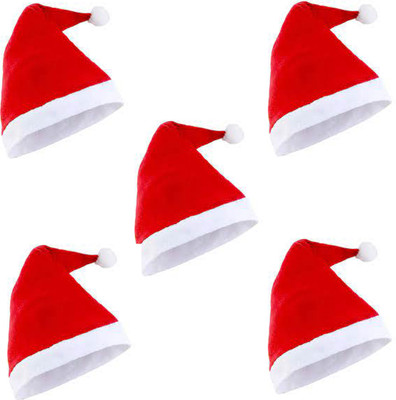 SRK CREATION Santa Cap Cap(Pack of 5)
