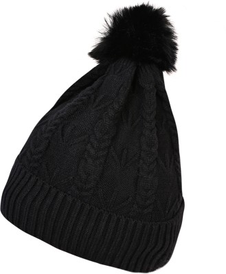 LOOM LEGACY Embroidered, Self Design Beanie Cap