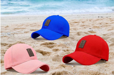 CLASSYMESSI Solid, Self Design Sports/Regular Cap Cap(Pack of 3)