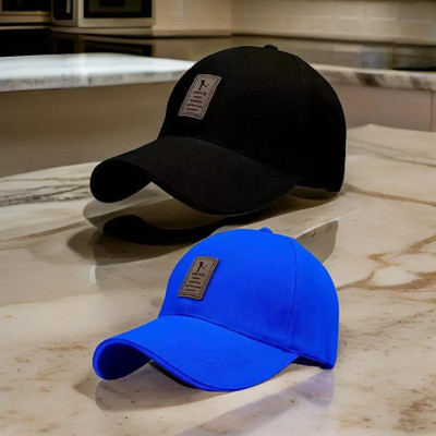 ILLARION Printed, Self Design, Solid Sports/Regular Cap Cap(Pack of 2)